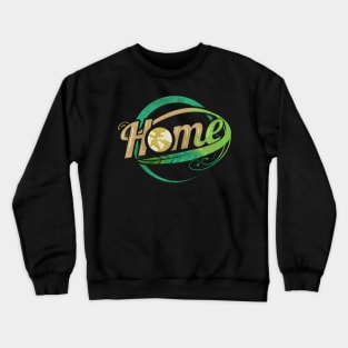 Planet Earth Logo Home surrounded by plants for Earth Day Crewneck Sweatshirt